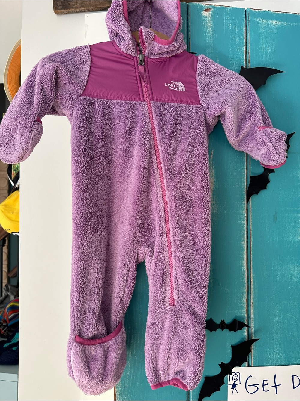 The North Face Lilac Fleece Kids Hooded Footed One-Piece